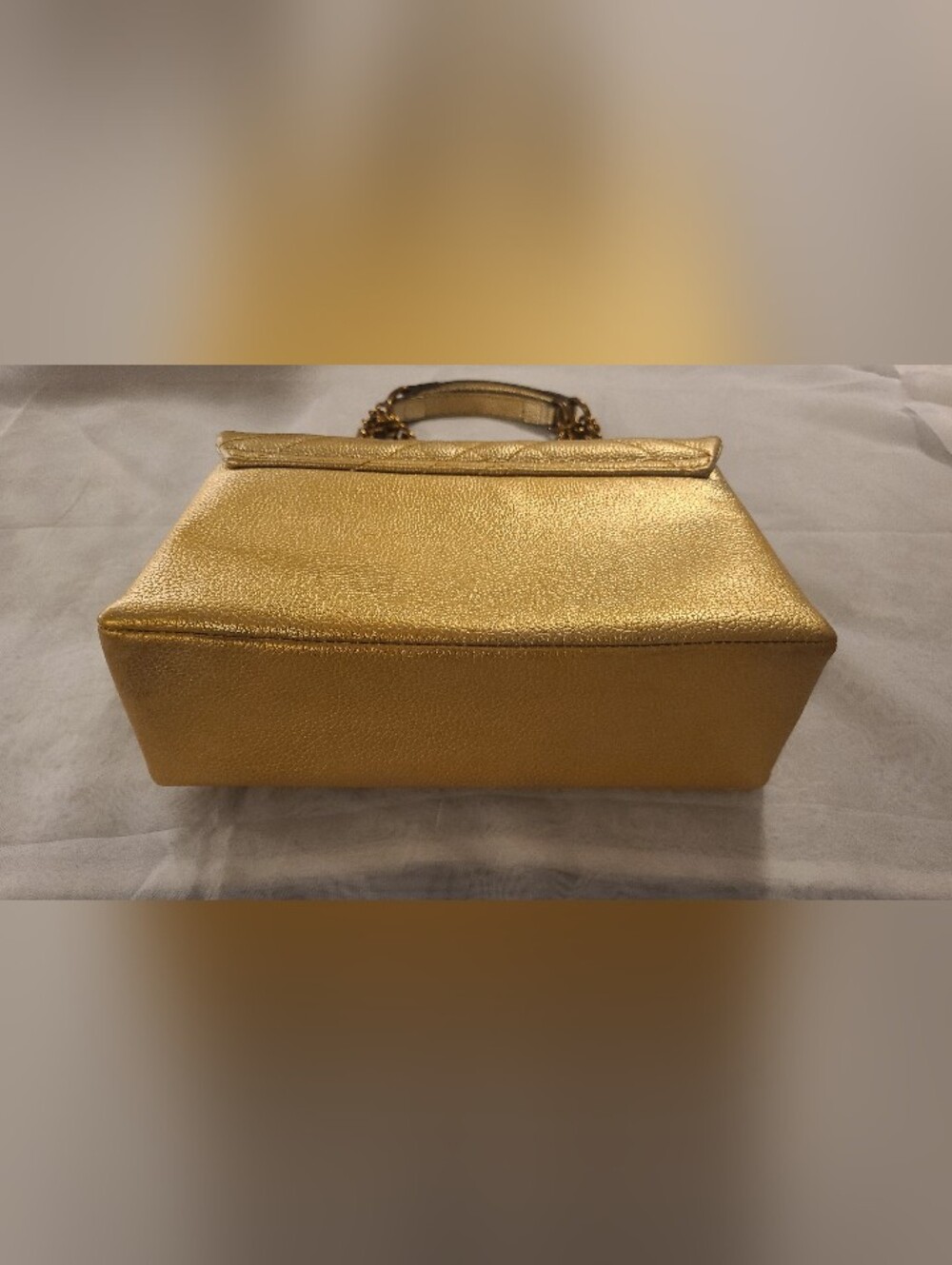 Authentic Kurt Geiger "the Brixton" Metallic Gold Quilted Leather Shoulder Bag - Picture 7 of 13